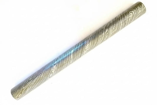 25mm Damascus Steel Round Rod Bar for Knife Guards, Rings and Custom Metalwork
